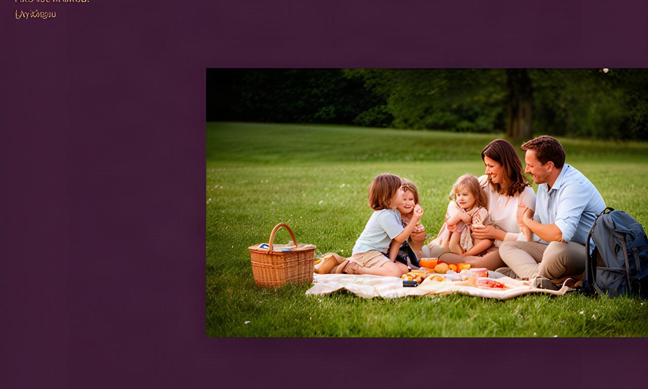 Familie mit zwei Kindern bei einem entspannten Picknick im Grünen nahe Aarau
